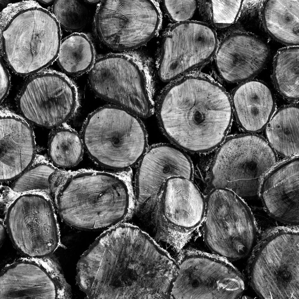 Black and White Wall Art of logs - Hospitality Photographic